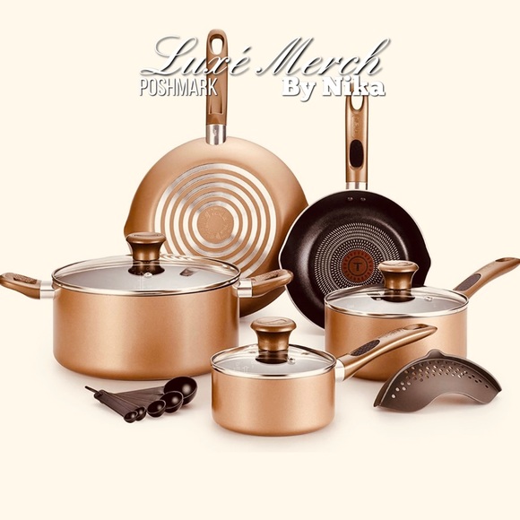 Tfal Kitchen New Tfal Excite 4 Piece Nonstick Cookware Set Bronze